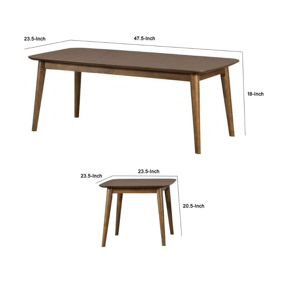 Mid-Century Walnut Brown 3-Piece Coffee and End Table Set