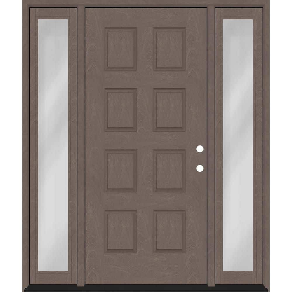 Regency 68 in. x 80 in. 8-Panel LHIS Ashwood Stain Mahogany Fiberglass Prehung Front Door w/Dbl 14in.Sidelites price history on PriceWatchPro
