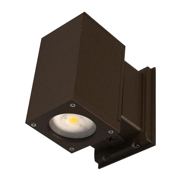 NICOR Dorado 125-Watt Equivalent Square Integrated LED Bronze Outdo or Cylinder Wall Pack Light, 5000K