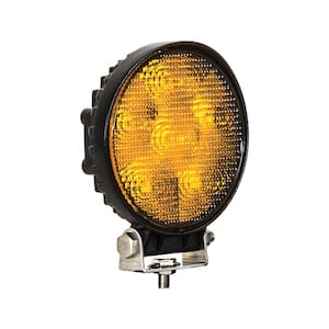 4.5 in. Diameter Truck Car Utility Off Road Vehicle Boat Marine Mounted LED Round Flood Work Light, Amber