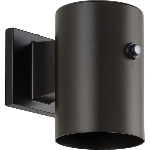 Progress Lighting Cylinder Collection 1-Light Antique Bronze 5 in. Modern Outdoor Small Wall Lantern Light