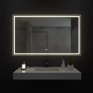 60 in. W x 36 in. H Rectangular Frameless LED Wall Bathroom Vanity Mirror
