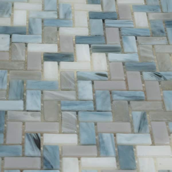 Apollo Tile 5 pack 11.8-in x 11.8-in Gray Quartz and Glass Mosaic Tile  (4.83 Sq ft/case) - Bed Bath & Beyond - 35401628