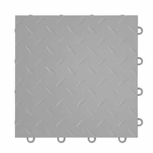 FlooringInc Silver Diamond 12 in. W x 12 in. L x 3/8 in. T Polypropylene Garage Flooring Tiles (52 Tiles/52 sq. ft.)