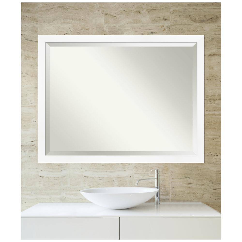 Cabinet White Beveled Edge Rectangular Wall Mirror 43x33