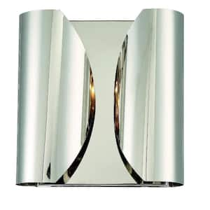 Monique 2-Light Polished Nickel Sconce