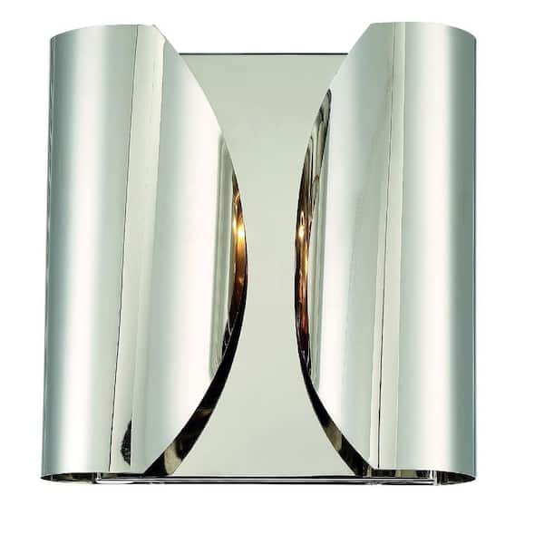 Crystorama Monique 2-Light Polished Nickel Sconce