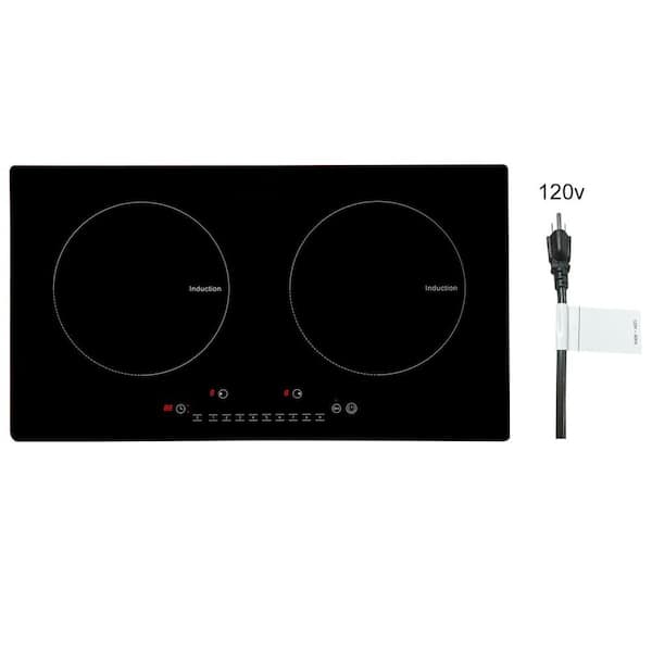 24 in. 2-Burner 1800W Electric Induction Cooktop with Touch Control and Child Lock