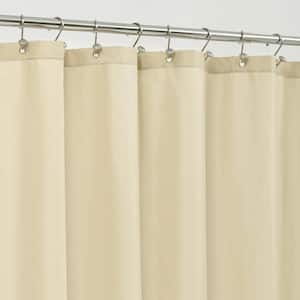 54 in. W x 78 in. L Waterproof Fabric Shower Curtain in Cream