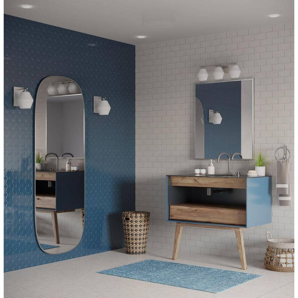 Copeland Brushed Nickel 1-Light Vanity with Opal Glass Shade