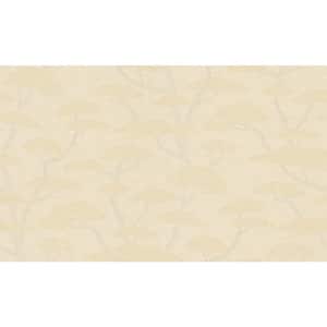 Fusion Collection Chinoiserie Tree Motif Beige/Brown Matte Finish Non-Pasted Vinyl on Non-woven Wallpaper Roll