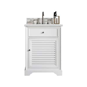Savannah 26.0 in. W x 23.5 in. D x 34.3 in. H Bathroom Vanity in Bright White with Ethereal Noctis Quartz Top