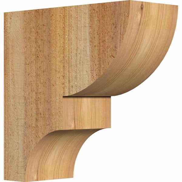 Ekena Millwork 4 in. x 10 in. x 10 in. Western Red Cedar Ridgewood Rough Sawn Corbel