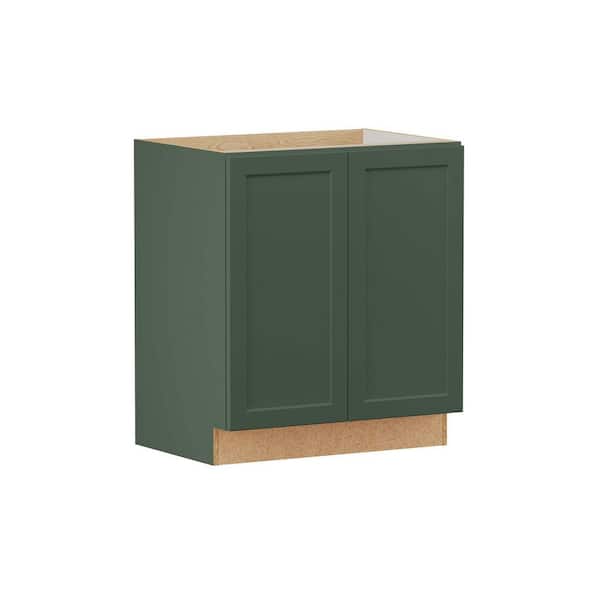 Designer Series Melvern 30 in. W x 21 in. D x 34.5 in. H Assembled Shaker Full Height Door Bath Cabinet in Forest