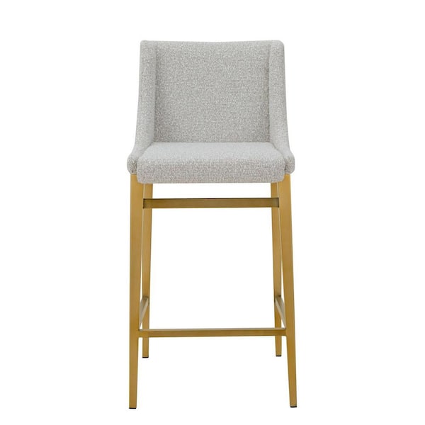 Mimi 26.5 in. Light Grey Metal Counter Stool (Set of 2)