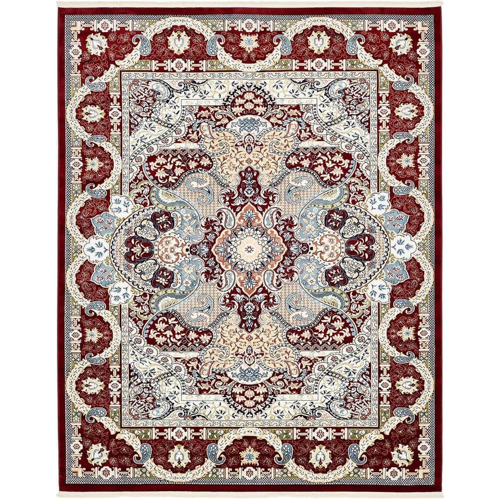 Unique Loom Narenj Glasgow Burgundy 8' 0 x 10' 0 Area Rug 3137067 The Home Depot