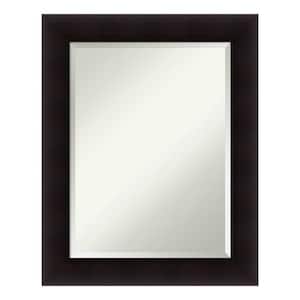 Portico Espresso 23.5 in. x 29.5 in. Beveled Rectangle Wood Framed Bathroom Wall Mirror in Brown