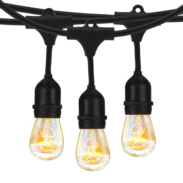 Brightech Ambience Pro 15-Light 48 Ft. Outdoor Plug-in + S14 Incandescent Edison Bulb String-Light