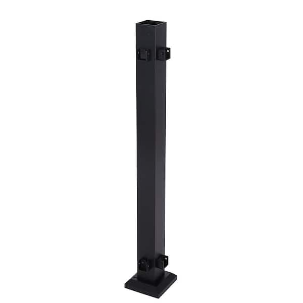 FORTRESS Al13 Home Railing 3-in x 39.5-in Aluminum Black Sand Post ...