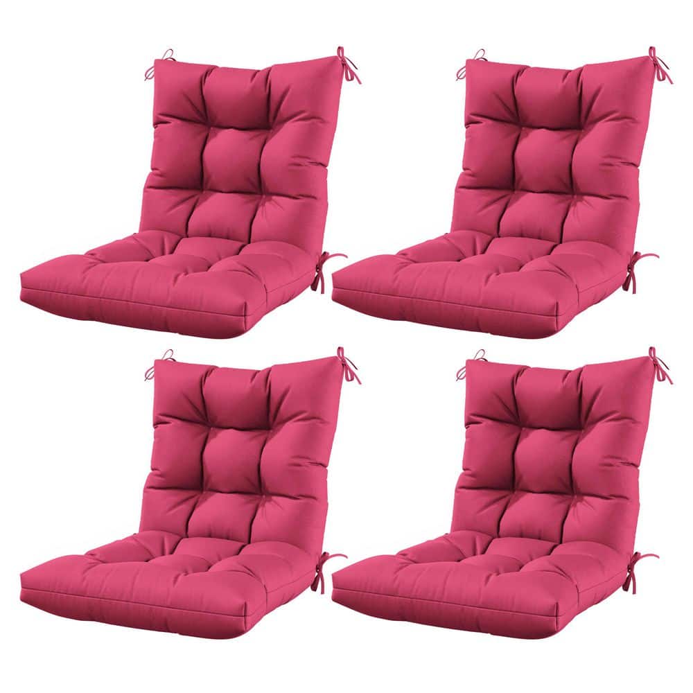 38 x 20 x 5 in. Outdoor Tufted Dining Chair Cushion Set Waterproof Patio Replacement Seat with Back Pink (4-Pack) price history on PriceWatchPro