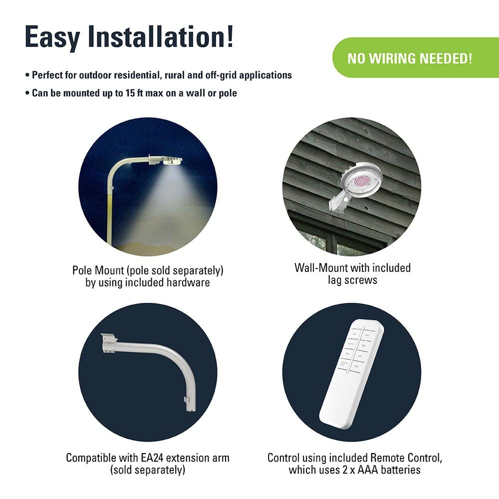 White Solar LED Dusk to Dawn Outdoor Security Light