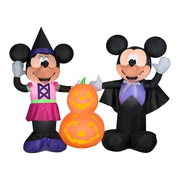 National Tree Company 5.5 ft. Halloween Inflatable Mickey and Minnie with Pumpkins