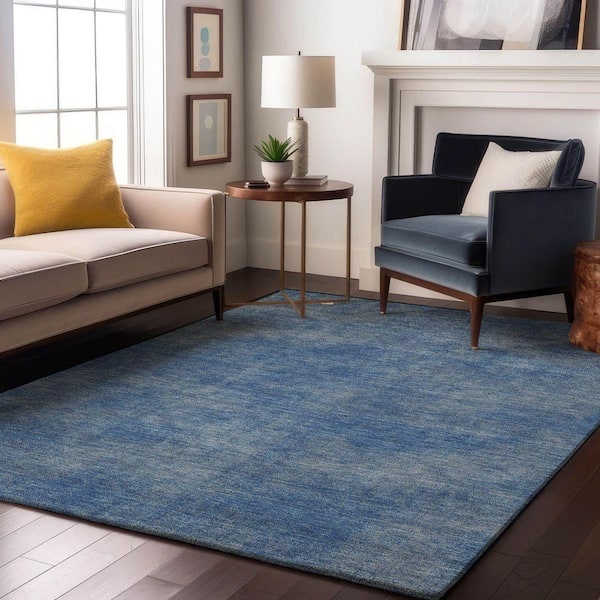 Mayfield Premium Machine Washable Abstract AMF1018 Blue 8 ft. x 10 ft. Area Rug