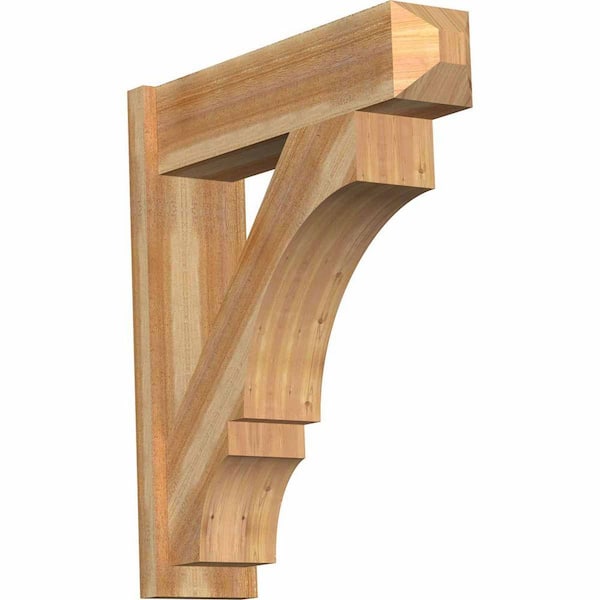 Ekena Millwork 8 in. x 34 in. x 30 in. Balboa Craftsman Rough Sawn Western Red Cedar Outlooker