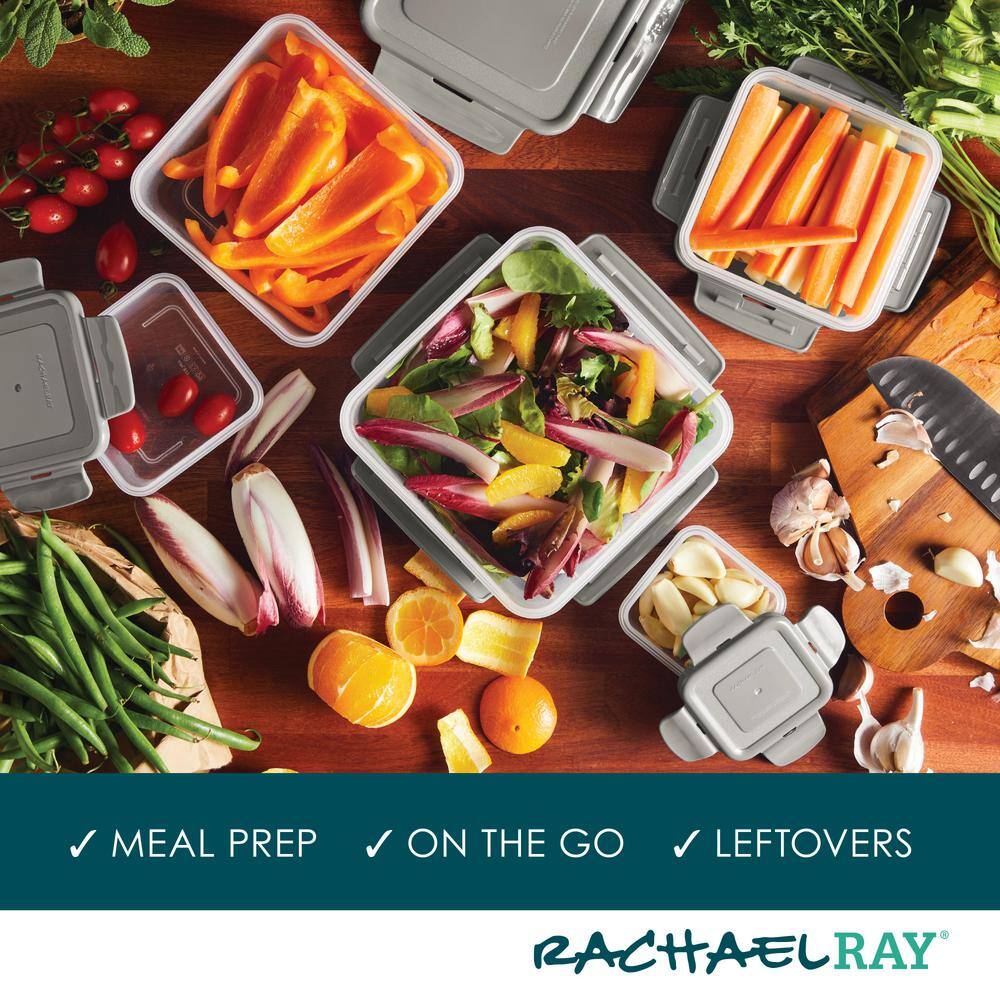 Gray BPA-Free Leak-Proof Nestable Food Storage Container Set