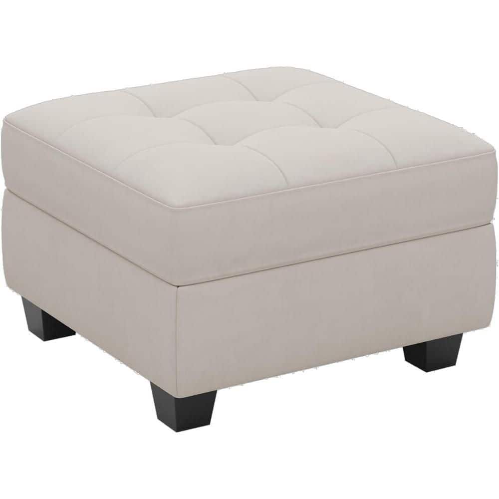 Velvet Square Storage Ottoman Large Ottoman