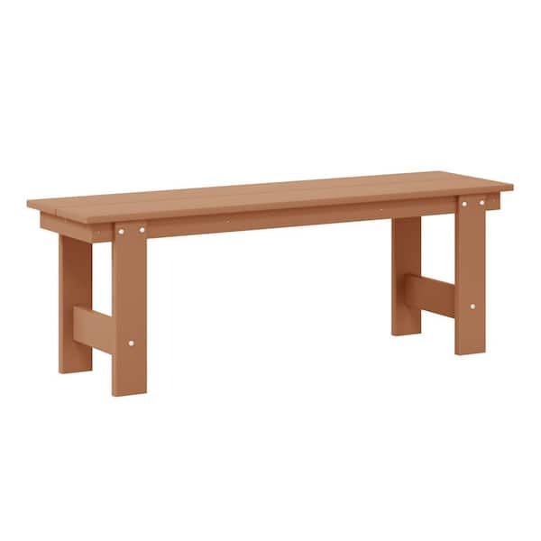 WESTIN OUTDOOR Shoreside Outdoor Patio 48" Plastic All Weather Porch Picnic Bench in Teak