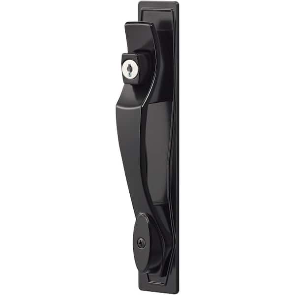 IDEAL SECURITY Deluxe Keyed Latch with Back Plate Painted in Black