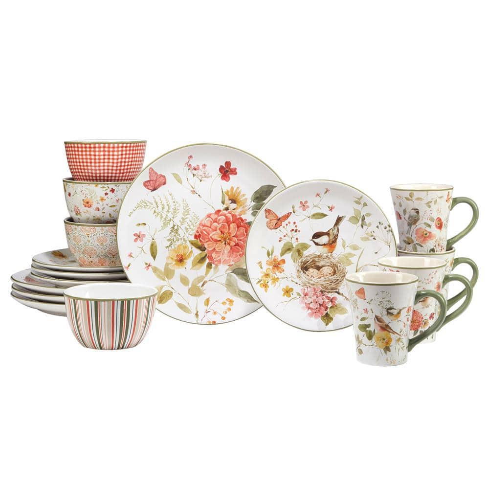 Certified International On the Farm 16-Piece Assorted Colors Earthenware  Dinnerware Set (Service for 4) 89690RM - The Home Depot