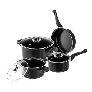 7-Piece Carbon Steel Nonstick Cookware Set in Black