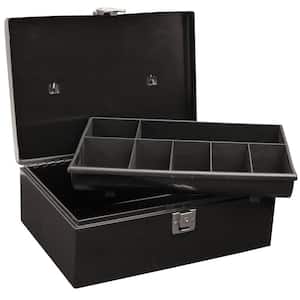 Locking Cash Box with 7 Compartment Tray