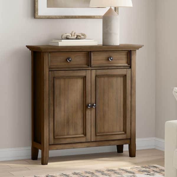 Simpli Home Amherst Rustic Natural Aged Brown 36 in. H Storage