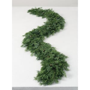 6.6 ft. Green Unlit Artificial Christmas Garland Cedar