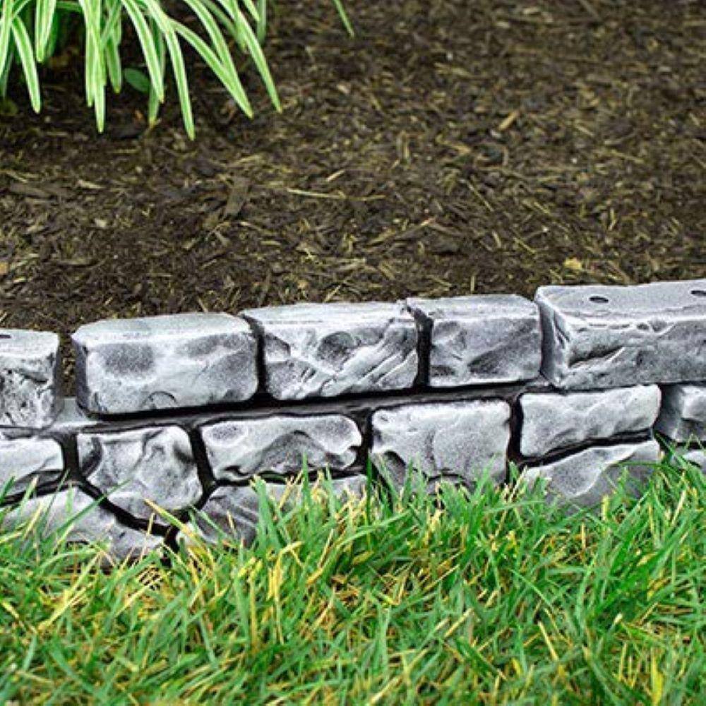 Slate Gray Faux Stone Garden Border Edging, 10 Feet