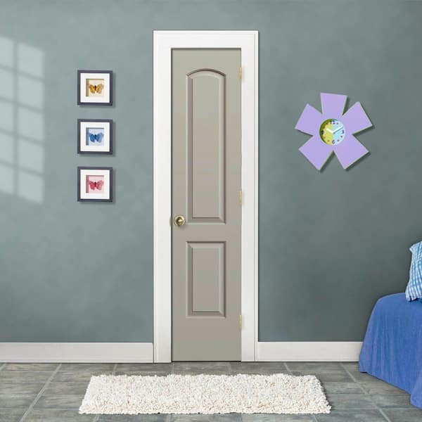 18 in. x 80 in. Caiman 2 Panel Left-Hand Hollow Core Desert Sand Paint Molded Composite Single Prehung Interior Door
