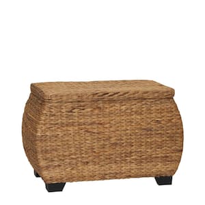 Natural Water Hyacinth Curved Lidded Chest