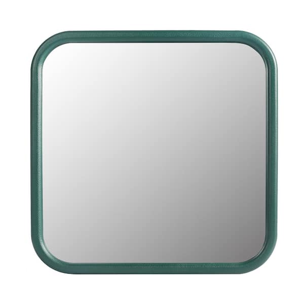 Seafuloy 23.61 in. W x 23.62 in. H Square Green Wall Hanging Mirror, Framed Mirror for Bedroom Living Room Vanity Entryway Wall