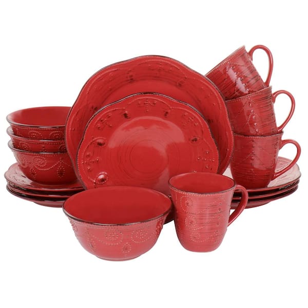 Red dinnerware store