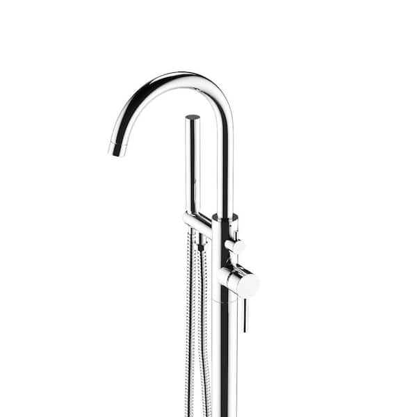 44-7/8 in. High Arch Chrome Single Handle Bathtub Filter with Handheld Shower