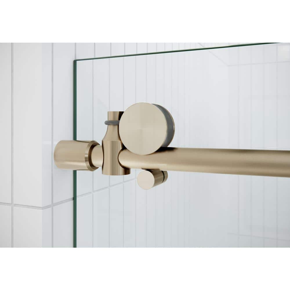 Eclipse Bronze Frameless Sliding Shower Door with Tempered Glass
