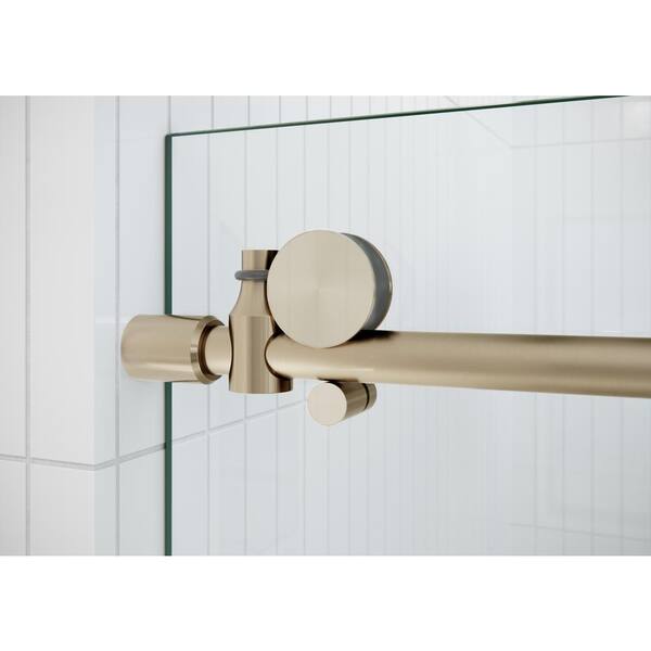 Glass Warehouse Eclipse 68 in. to 72 in. W x 78 in. H Frameless Sliding  Shower Door in Brushed Bronze with Handle GW-SLD-72-BB