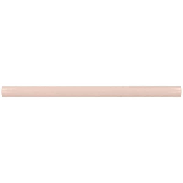 Arte Pink 0.47 in. x 7.87 in. Glossy Ceramic Pencil Tile Trims (0.3 sq. ft./case) (10-pack)