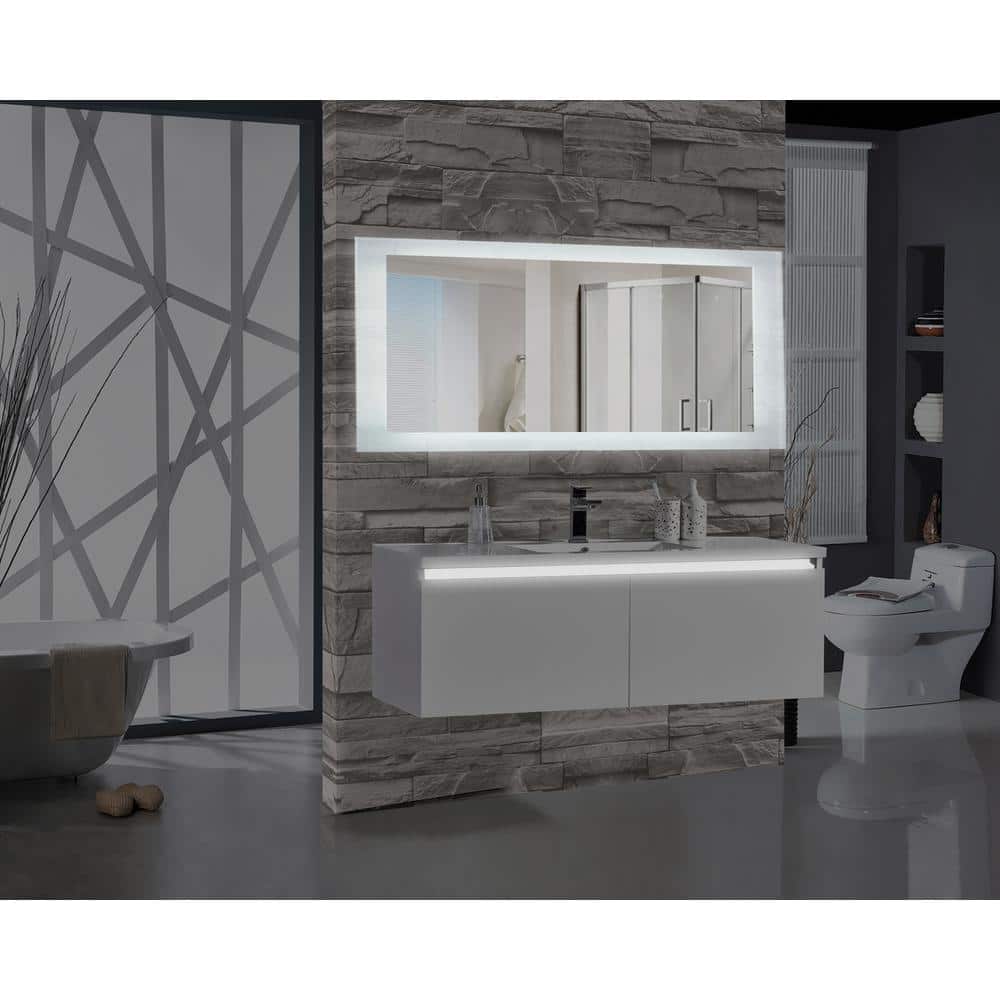 Mtd Vanities Encore 70 In W X 27 H, Sherman Illuminated Lighted Bathroom Vanity Mirror