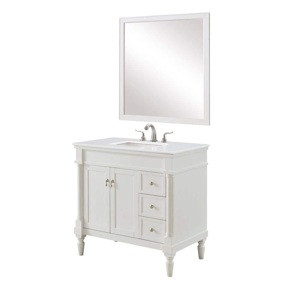 Simply Living 36 in. W x 21.5 in. D x 35 in. H Bath Vanity in Antique White