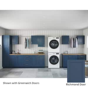 Richmond Valencia Blue Plywood Shaker Stock Ready to Assemble Kitchen-Laundry Cabinet Kit 24 in. x 84 in. x 216 in.