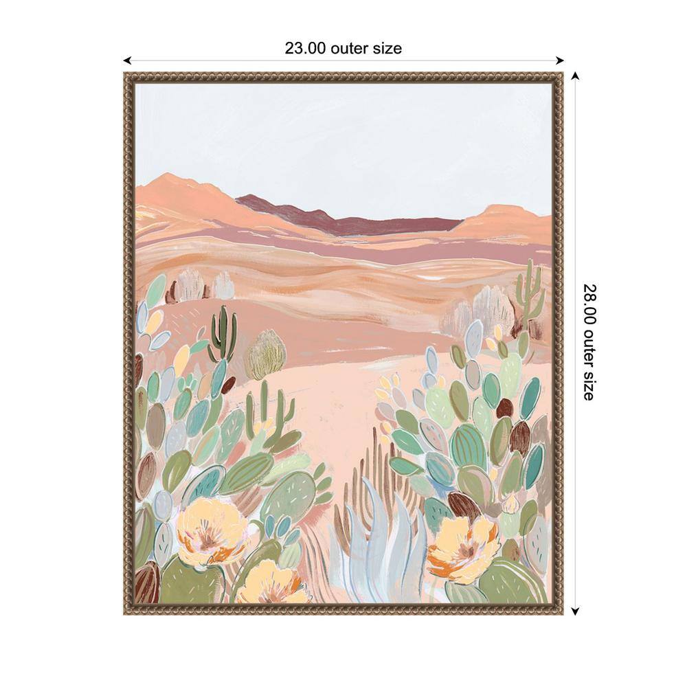Warm Sunbaked Desert II Abstract Expressionism Canvas Art with Bronze Frame